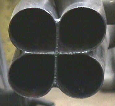 Formed end of four tubes.